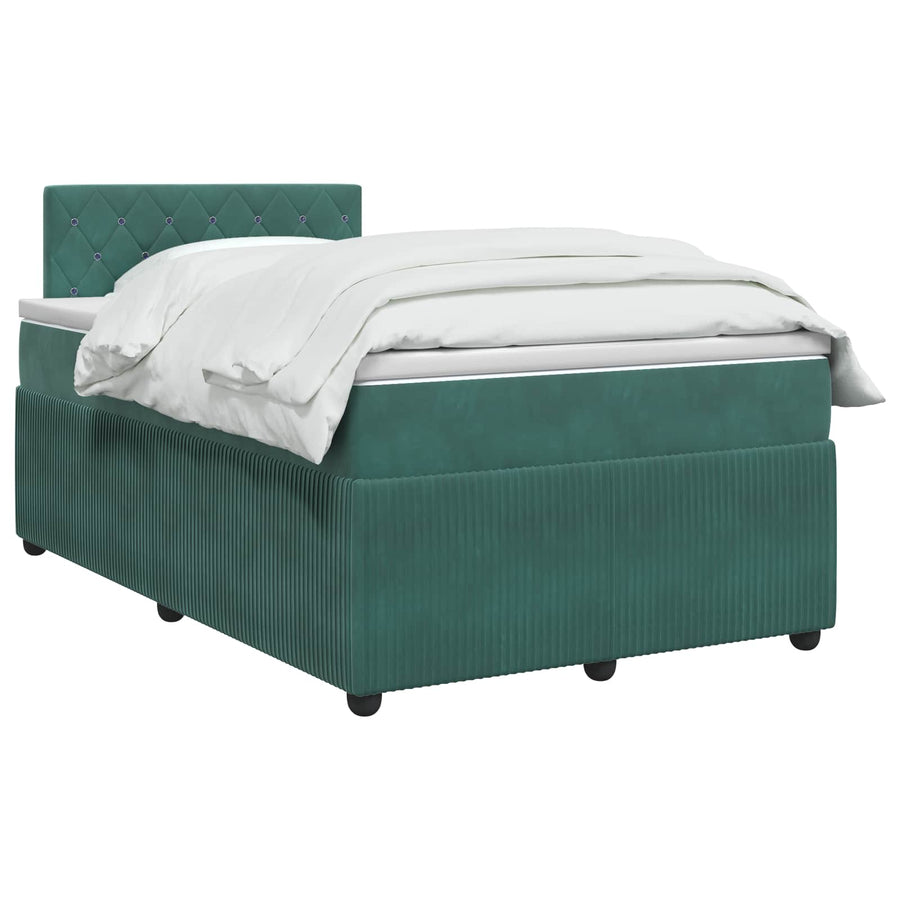 Boxspringbed met matras Donkergroen 120 x 190 cm Fluweel