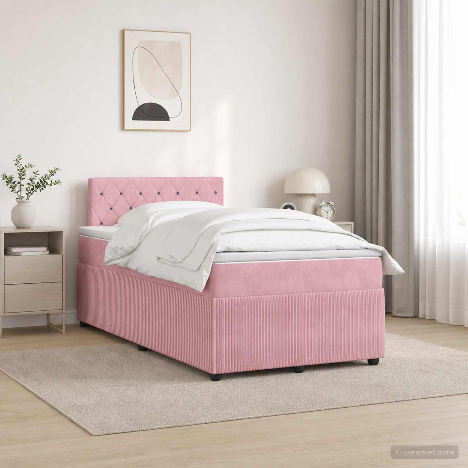 Boxspringbed met matras Roze 120 x 200 cm Fluweel