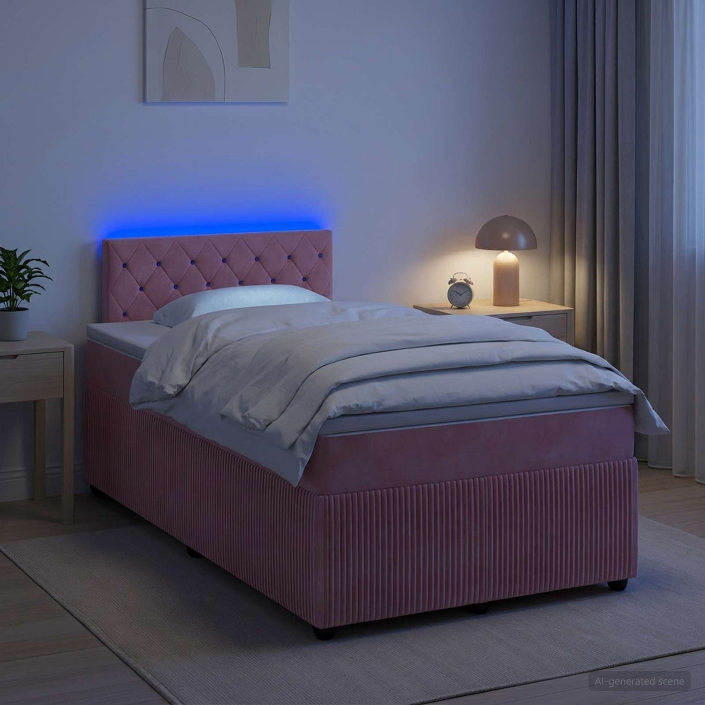 Boxspringbed met matras Roze 120 x 200 cm Fluweel