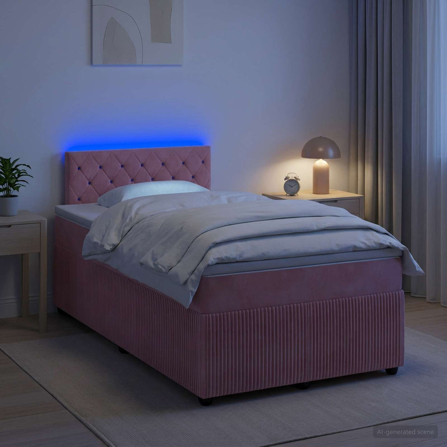 Boxspringbed met matras Roze 120 x 200 cm Fluweel