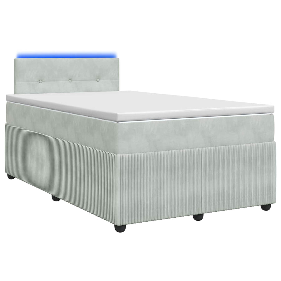 Boxspringbed met matras Lichtgrijs 120 x 190 cm Fluweel