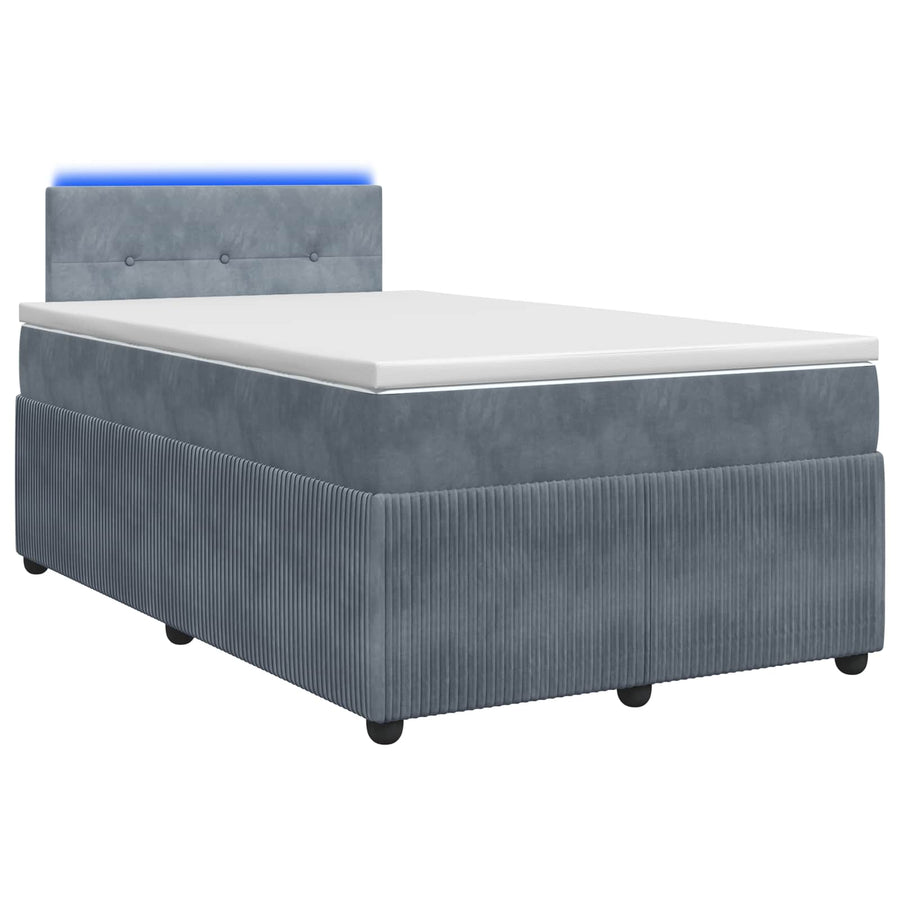 Boxspringbed met matras Donkergrijs 120 x 190 cm Fluweel