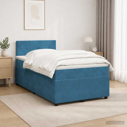 Boxspringbed met matras Blauw 120 x 200 cm Fluweel