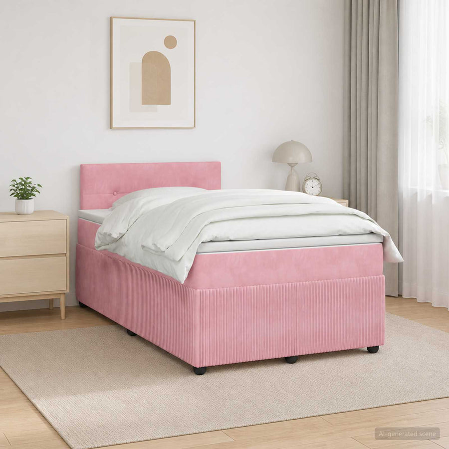 Boxspringbed met matras Roze 120 x 190 cm Fluweel