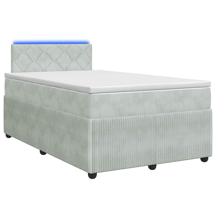 Boxspringbed met matras Lichtgrijs 120 x 190 cm Fluweel