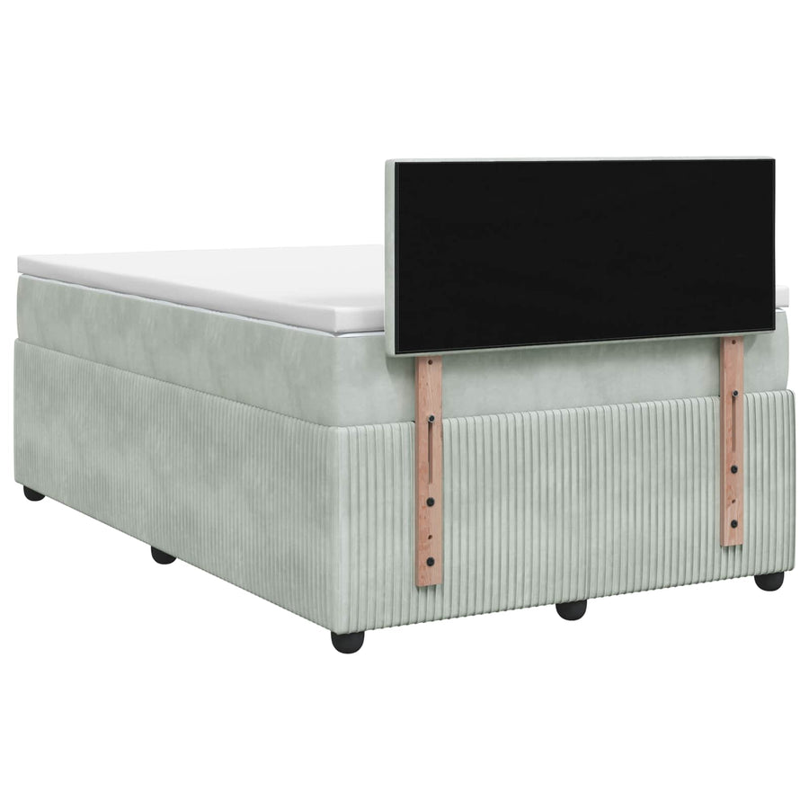 Boxspringbed met matras Lichtgrijs 120 x 190 cm Fluweel