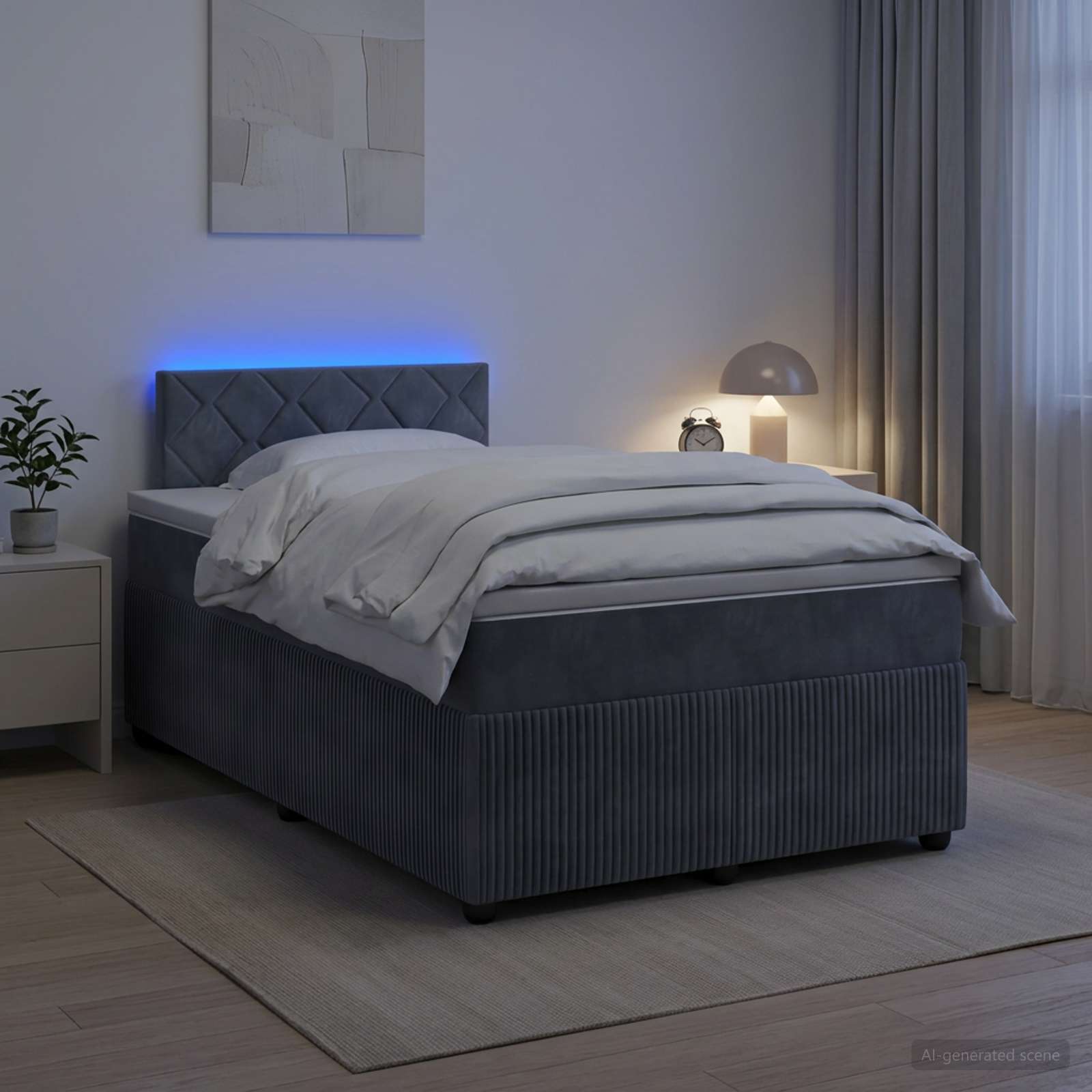 Boxspringbed met matras Donkergrijs 120 x 190 cm Fluweel
