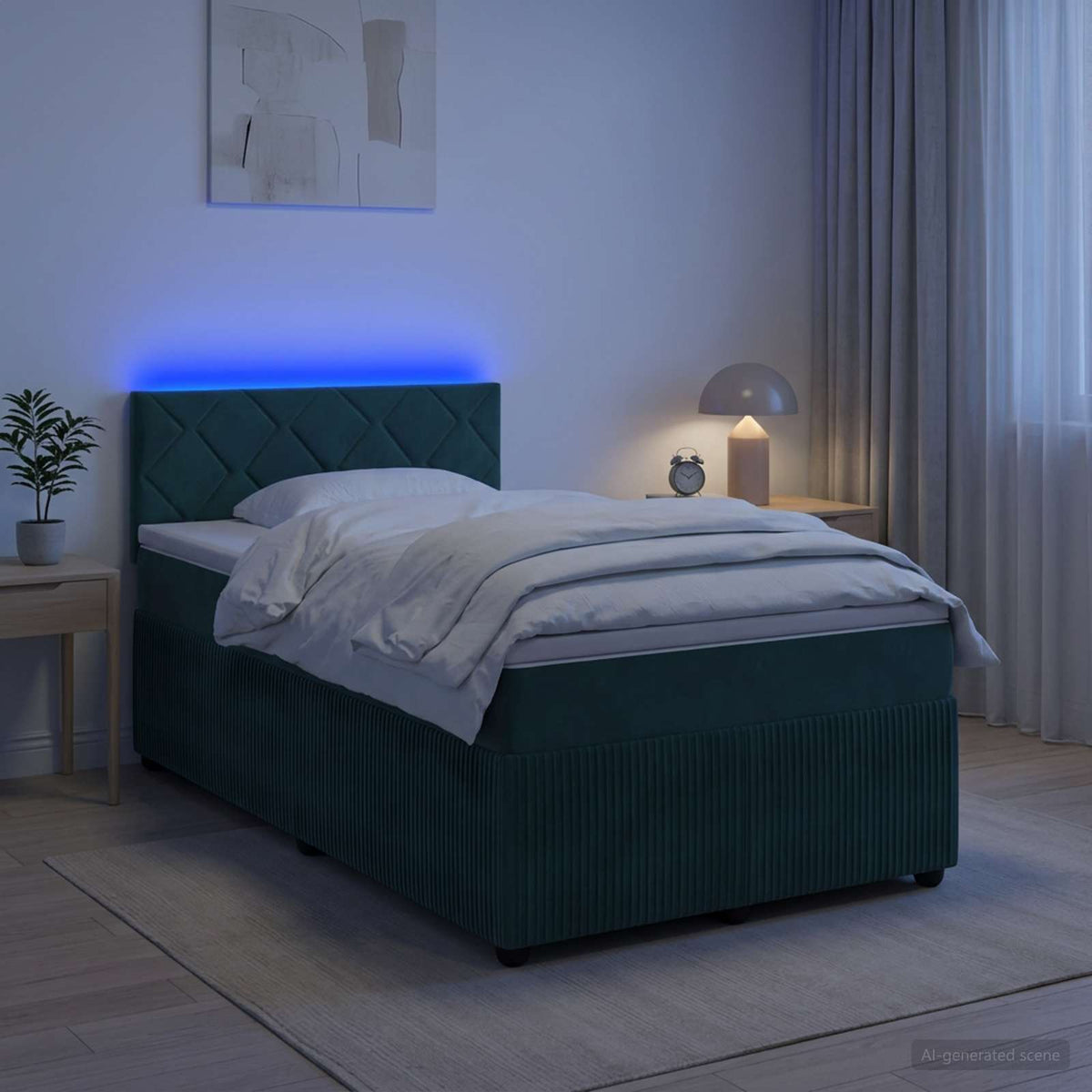 Boxspringbed met matras Donkergroen 120 x 190 cm Fluweel