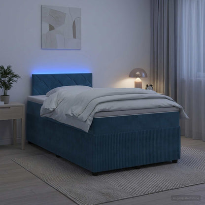 Boxspringbed met matras Blauw 120 x 190 cm Fluweel