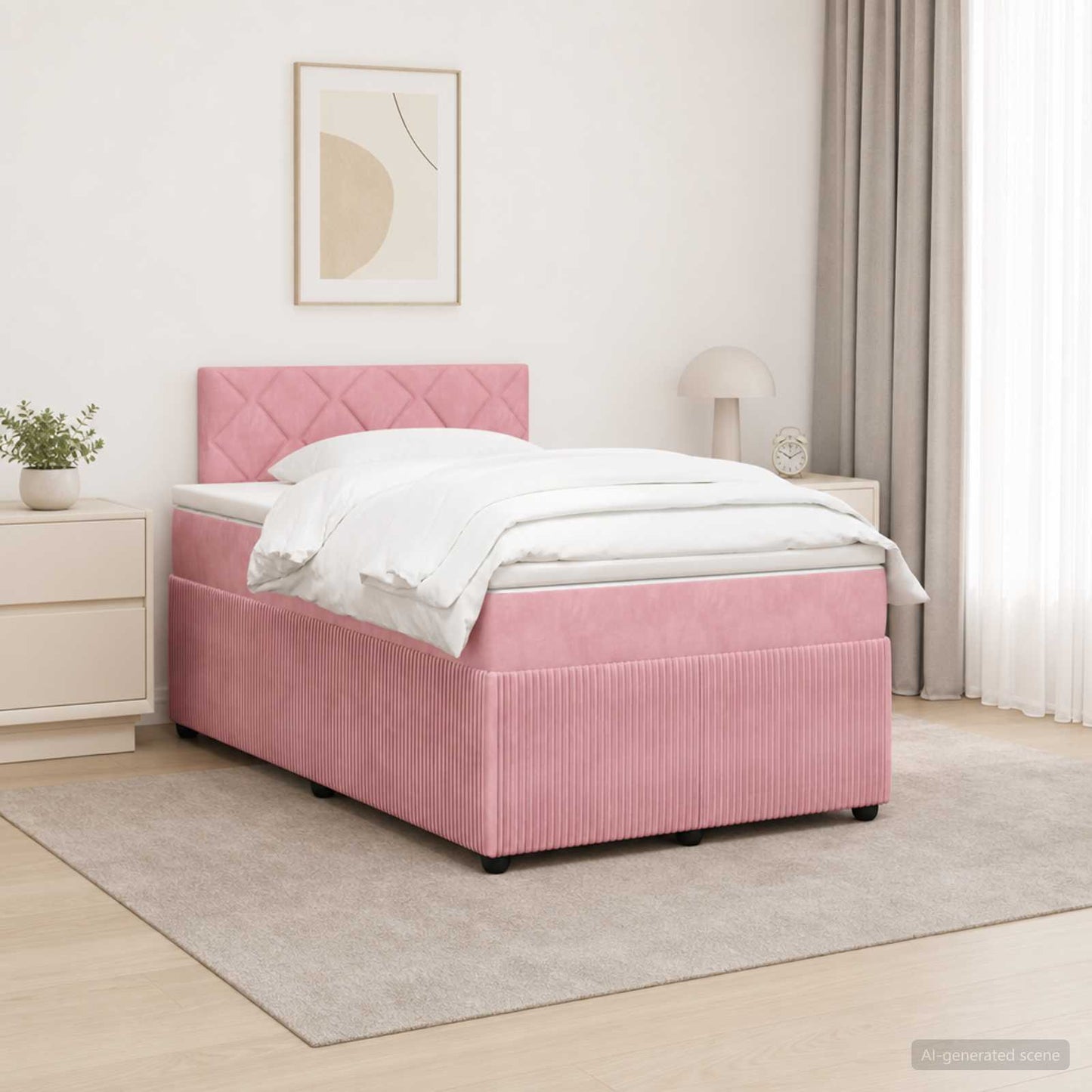 Boxspringbed met matras Roze 120 x 190 cm Fluweel