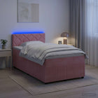 Boxspringbed met matras 120x190 cm roze fluweel