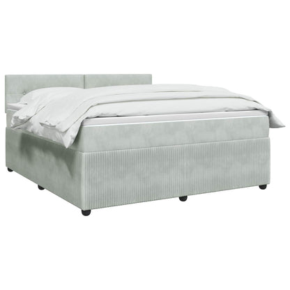 Boxspringbed met matras Lichtgrijs 140 x 190 cm Fluweel