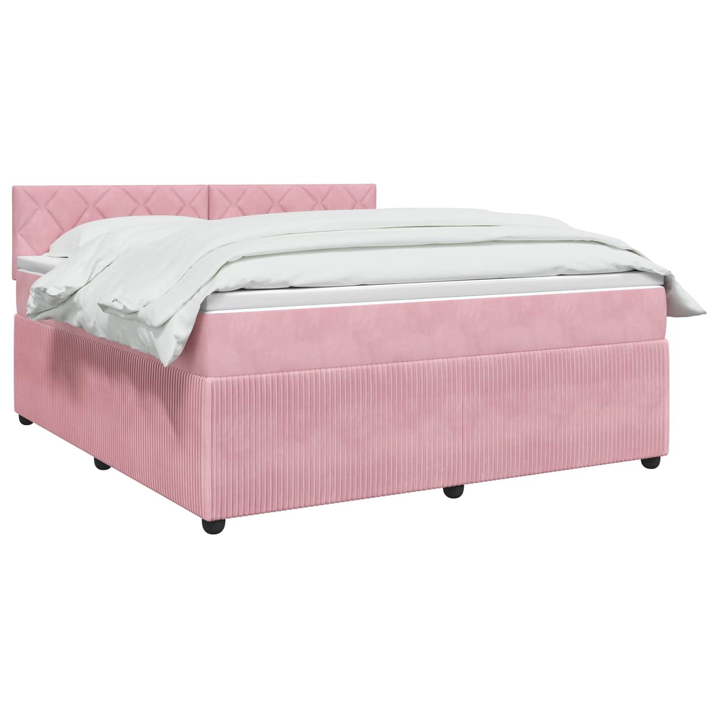 Boxspringbed met matras Roze 160 x 200 cm Fluweel