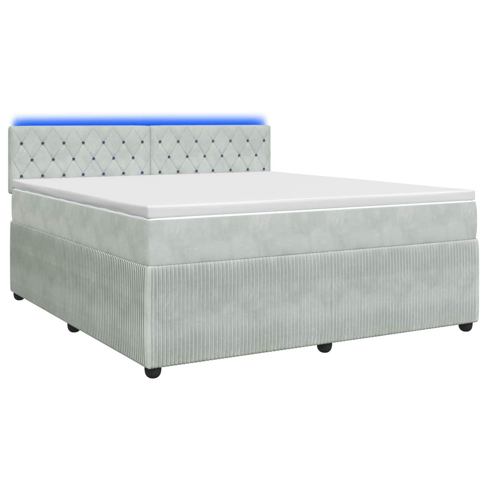 Boxspringbed met matras Lichtgrijs 180 x 200 cm Fluweel
