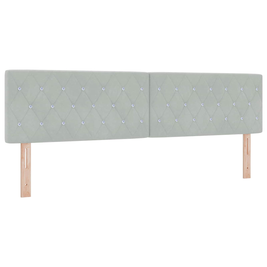 Boxspringbed met matras Lichtgrijs 180 x 200 cm Fluweel