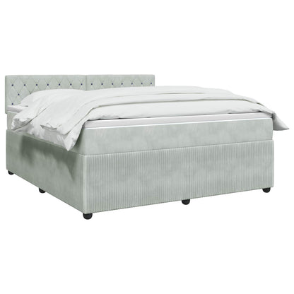 Boxspringbed met matras Lichtgrijs 180 x 200 cm Fluweel