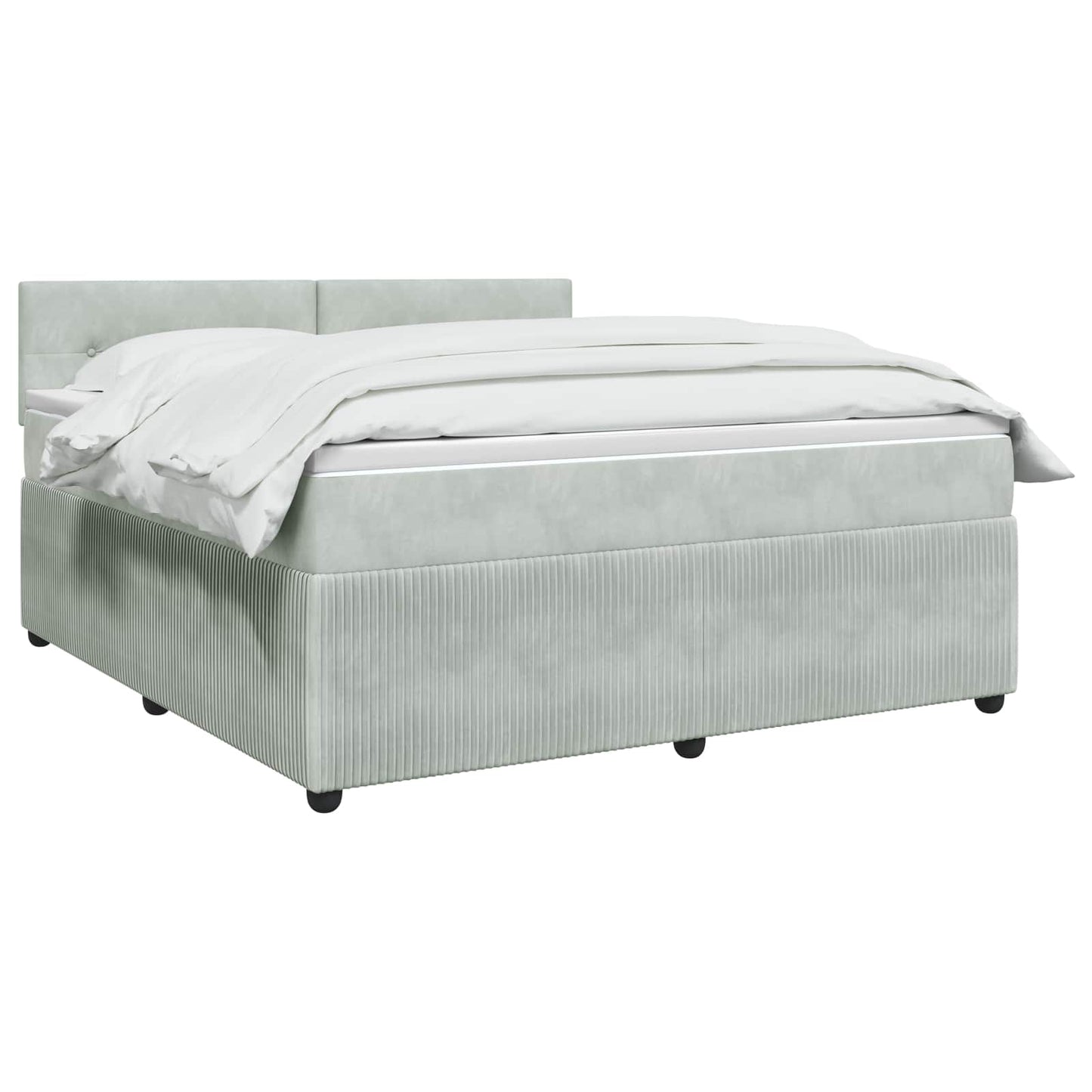 Boxspringbed met matras Lichtgrijs 180 x 200 cm Fluweel