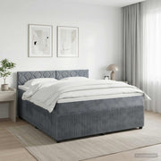 Boxspringbed 140x200 cm donkergrijs fluweel