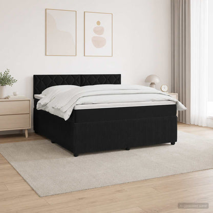 Boxspringbed met matras Zwart 160 x 200 cm Fluweel