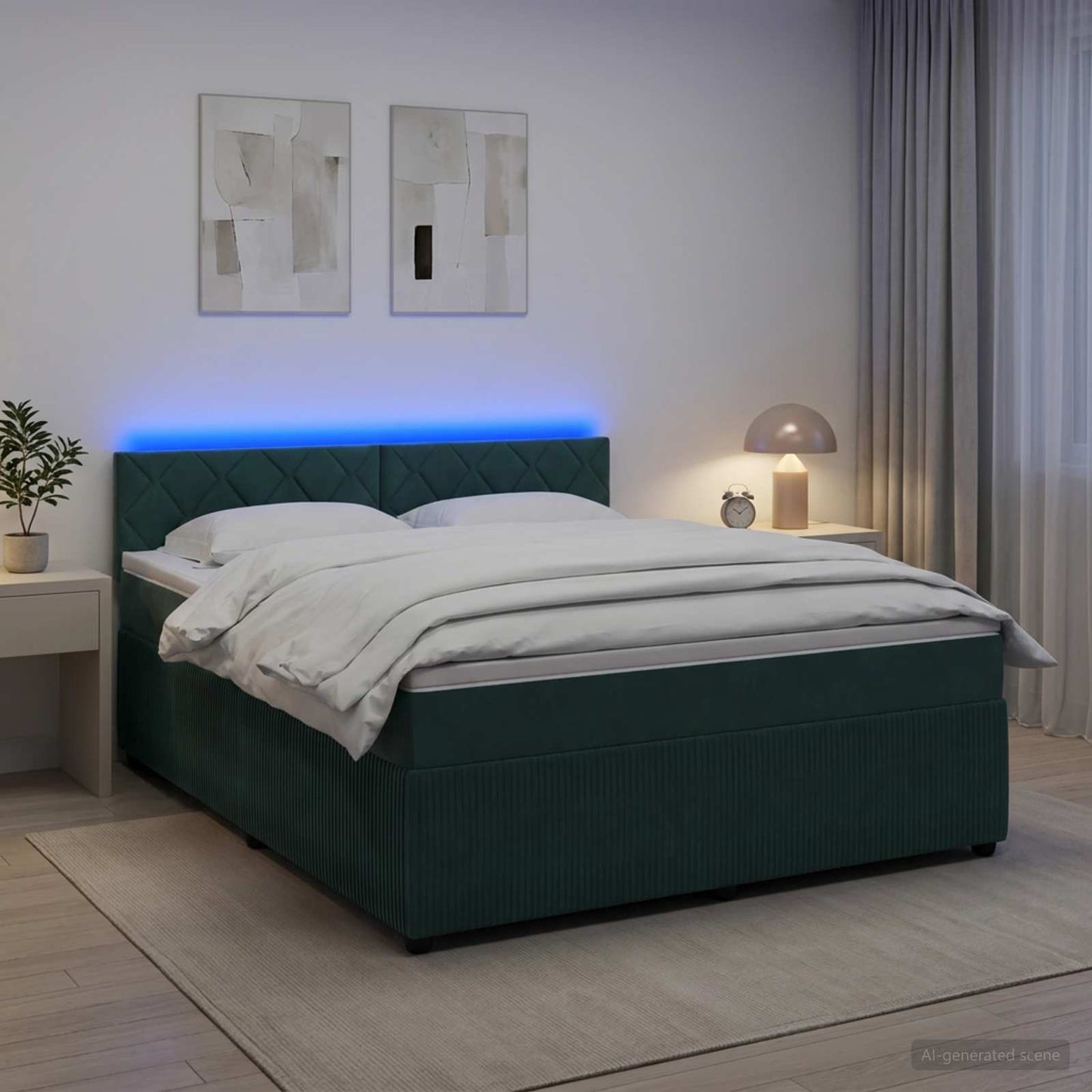 Boxspringbed met matras Donkergroen 180 x 200 cm Fluweel