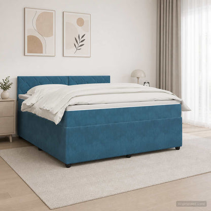 Boxspringbed met matras Blauw 140 x 200 cm Fluweel