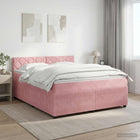 Boxspringbed met matras 140x190 cm roze fluweel