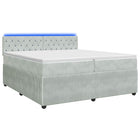 Boxspringbed met matras Lichtgrijs 200 x 200 cm Fluweel