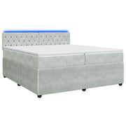 Boxspringbed met matras lichtgrijs 200x200 cm fluweel