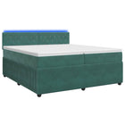 Boxspringbed met matras Donkergroen 200 x 200 cm Fluweel