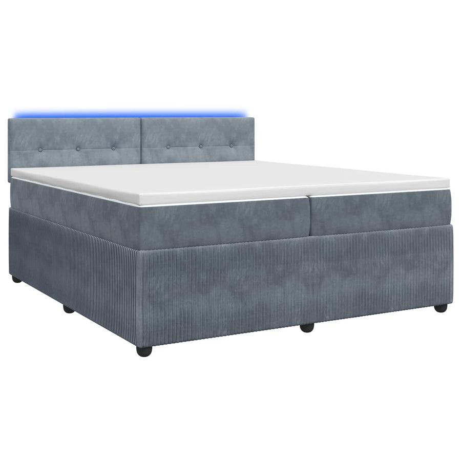 Boxspringbed met matras Donkergrijs 200 x 200 cm Fluweel