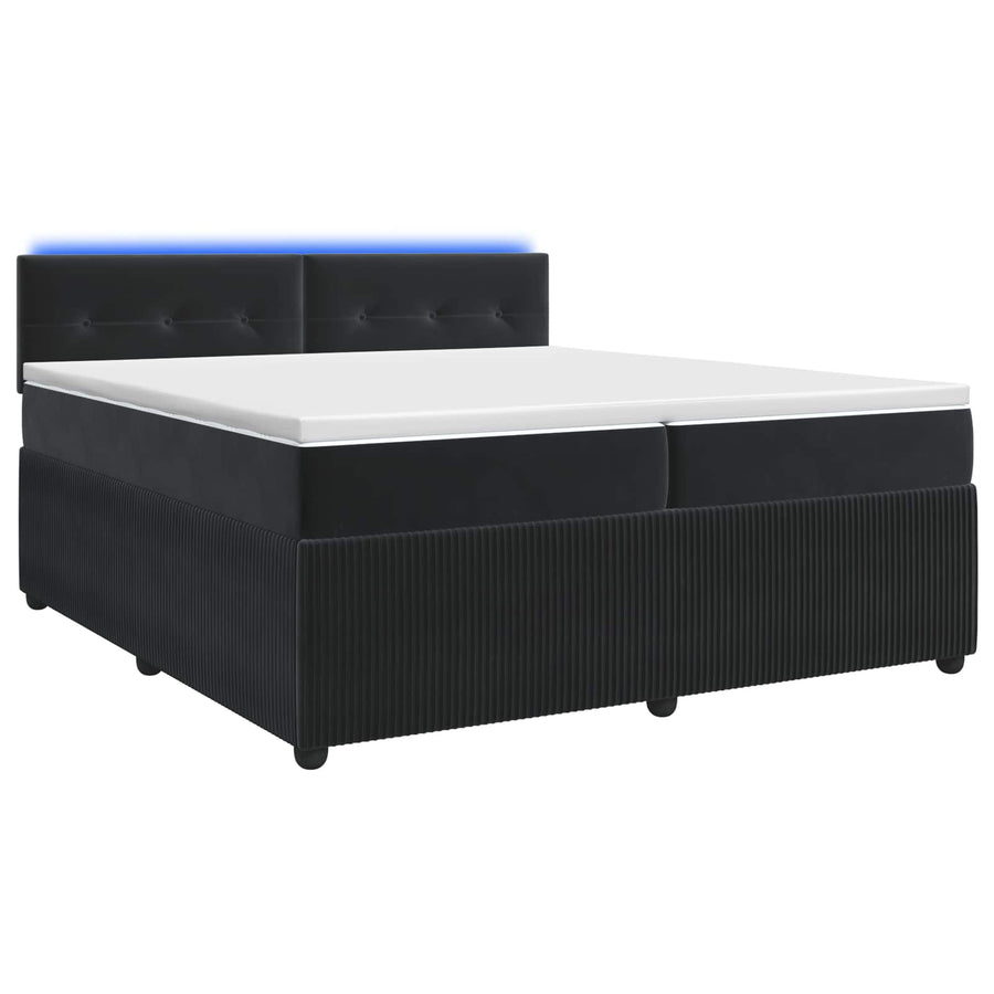 Boxspringbed met matras Zwart 200 x 200 cm Fluweel
