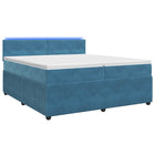 Boxspringbed met matras Blauw 200 x 200 cm Fluweel