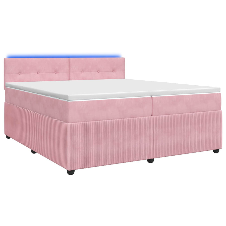 Boxspringbed met matras Roze 200 x 200 cm Fluweel