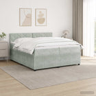 Boxspringbed met matras Lichtgrijs 200 x 200 cm Fluweel
