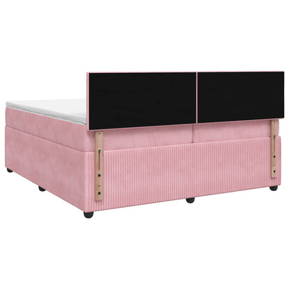 Boxspringbed met matras Roze 200 x 200 cm Fluweel