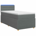 Boxspring Bed met Matras en LED Donkergrijs 90 x 190 cm Stof