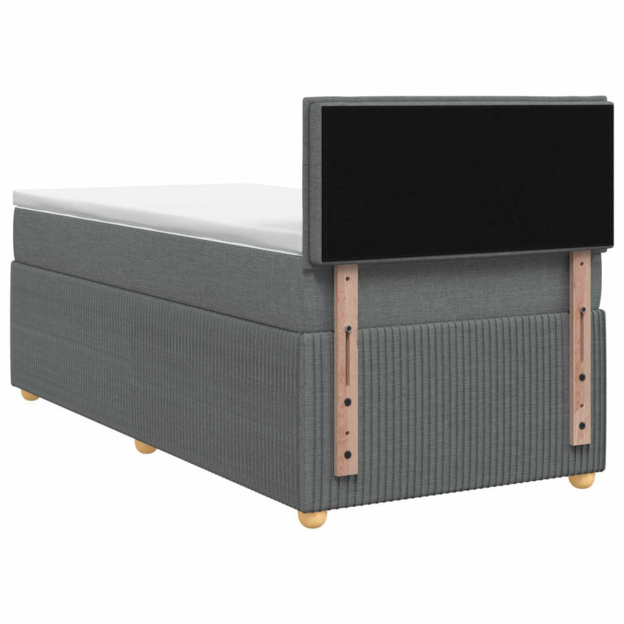 Boxspring Bed met Matras en LED Donkergrijs 90 x 190 cm Stof