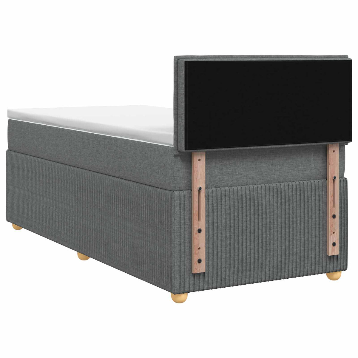 Boxspring Bed met Matras en LED Donkergrijs 90 x 190 cm Stof