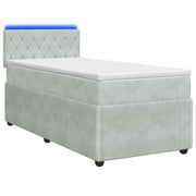 Boxspring bed 90x190 cm grijs fluweel met matras