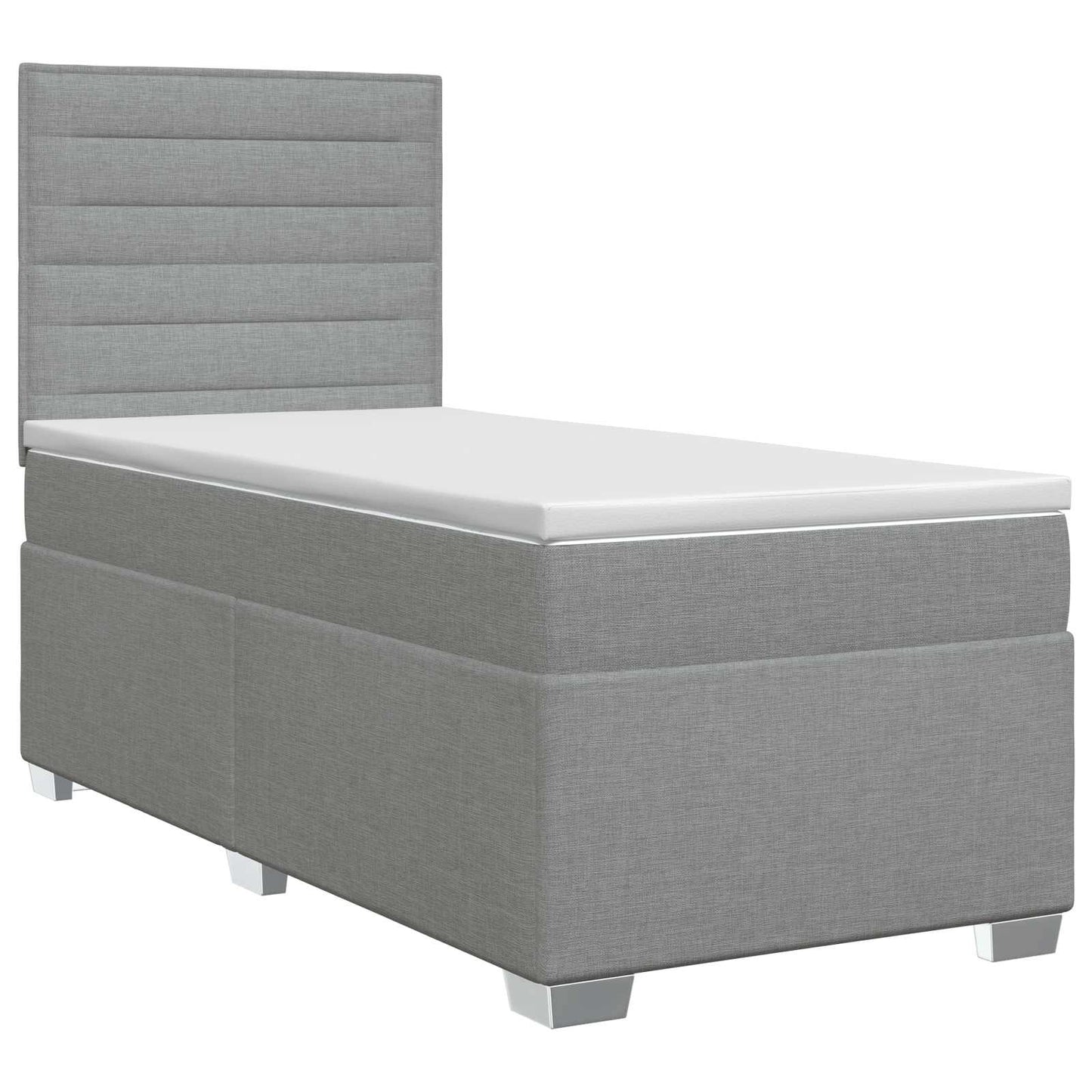 Boxspringbed met matras Lichtgrijs 80 x 200 cm Stof