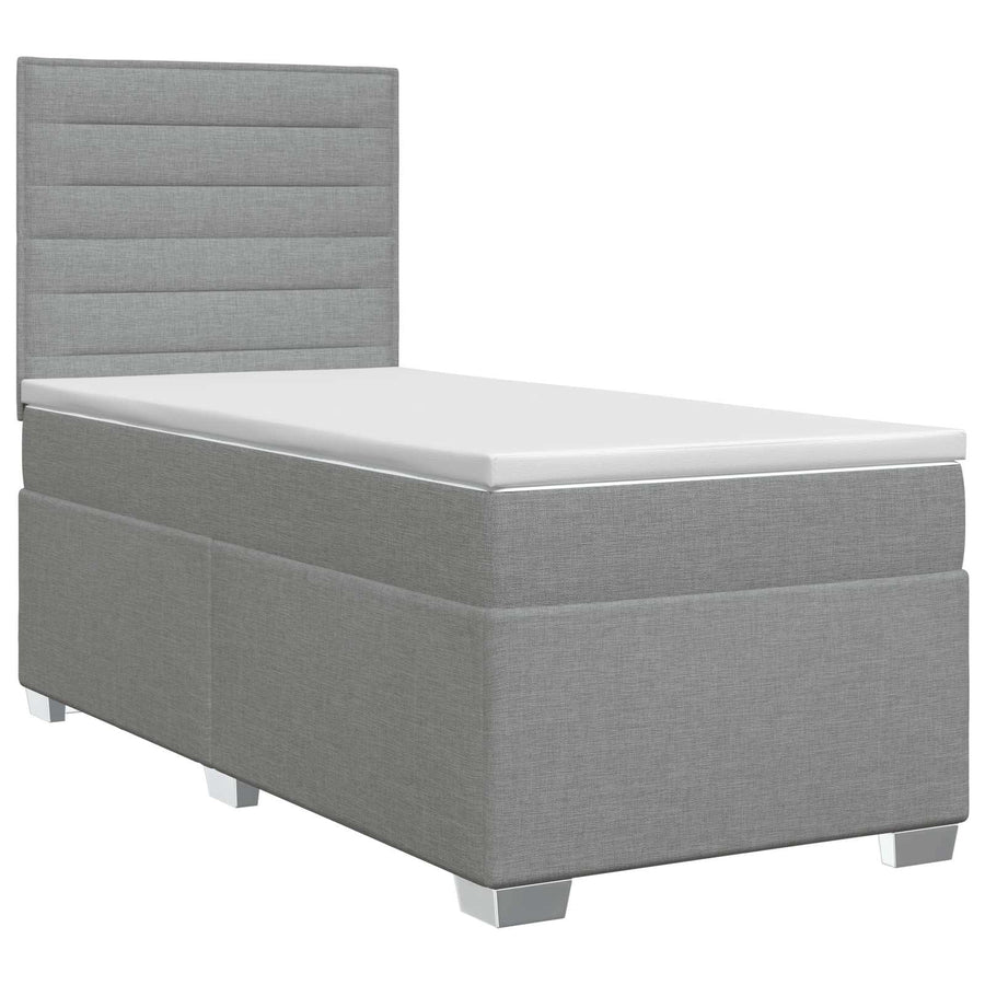 Boxspringbed met matras Lichtgrijs 80 x 200 cm Stof