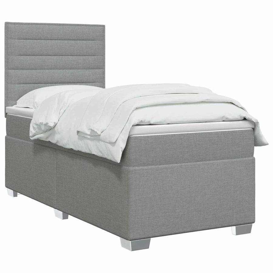 Boxspringbed met matras Lichtgrijs 80 x 200 cm Stof