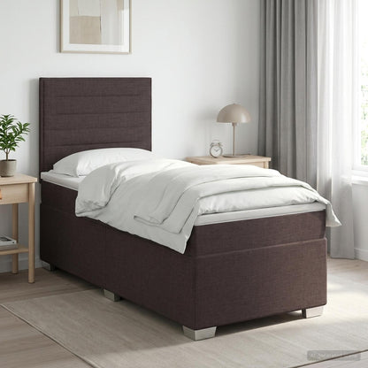 Boxspringbed met matras Donkerbruin 80 x 200 cm Stof