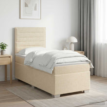 Boxspringbed met matras Crèmekleurig 90 x 200 cm Stof