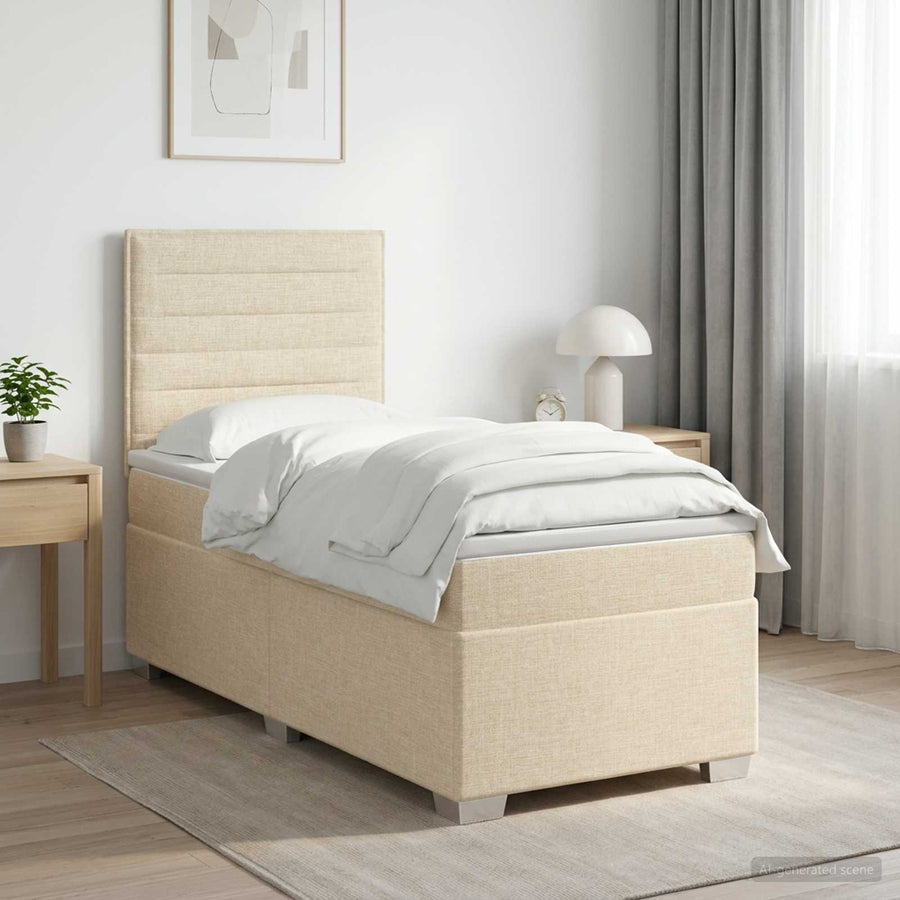 Boxspringbed met matras Crèmekleurig 80 x 200 cm Stof