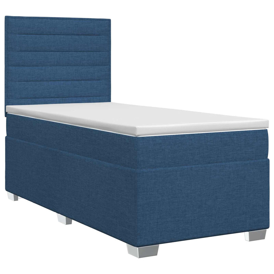 Boxspringbed met matras met hoofdeinde Blauw 80 x 200 cm Stof