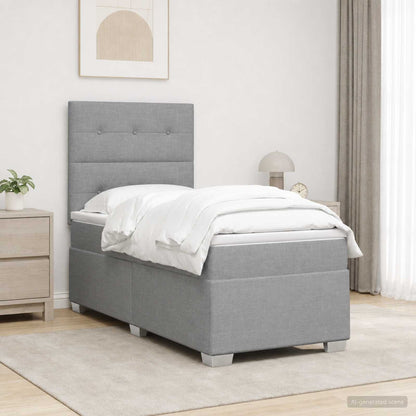 Boxspringbed met matras Lichtgrijs 100 x 200 cm Stof