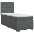 Boxspringbed met matras Donkergrijs 80 x 200 cm Stof