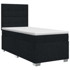 Boxspringbed met matras met hoofdeinde Zwart 80 x 200 cm Stof
