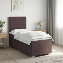 Boxspringbed met matras Donkerbruin 90 x 190 cm Stof